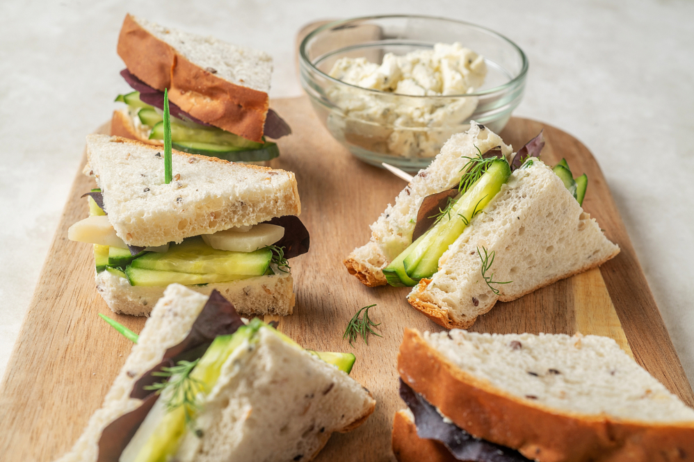 Cucumber and Herb Cheese Sandwiches